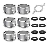 Mousseur Robinet,SANGFUN 6 Pièces Filtre Robinets,M24 Aérateur Robinet Cuisine Aerateur Economie Eau comprendre 8 Joints et 1 clé à Mousseur chromée pour Lavabo de Salle de Bain