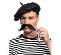 Boland Moustache Frenchy auto-adhésive polyester Noir Adulte