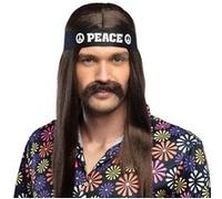 Boland Barbe autocollante 01812 Polyester – Moustache adhésive marron hippie seventies homme