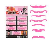 Moustache auto adhésif, 7pcs faux champignons, mauvaise barbe de la barbe barbe pour faux champignons sourcils Cosplay Cosplay Cosplay Beach pour anniversaire Halloween Party Rose