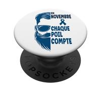 Moustache Bleue Prévention Cancer Prostate Chaque Poil PopSockets PopGrip Adhésif