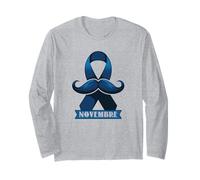 Moustache Bleue Prévention Cancer Prostate & Santé Masculine Manche Longue
