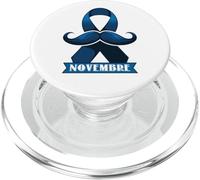 Moustache Bleue Prévention Cancer Prostate & Santé Masculine PopSockets PopGrip pour MagSafe