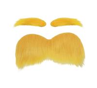 Moustache Blonde - Fausse Barbe Et Sourcils Autocollants, Accessoire De Costume Pour Noël Et Halloween | Accessoire De Maquillage Cosplay Pour Fête, Festival De Vacances, Spectacle Sur Scène,