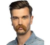 moustache brun postiche autocollant homme - boland 01829 Marron G