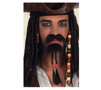 Moustache et Barbe de Pirate - Boland - 2 Éléments - Fibre Synthétique - Noir