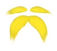 Moustache et sourcils jaunes | Accessoires de cosplay autocollants d'Halloween | Jeu de rôle pour adulte Barbe Sourcils pour cosplay, fête, carnaval, festival, Noël, théâtre, spectacles scolaires M