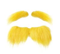 Moustache Et Sourcils Jaunes - Autocollants amusants | Fausses moustaches De Noël | Fêtes Halloween Événements Vacances Voyage Automne Cosplay Personnages Photographie