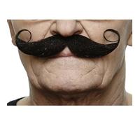 Moustache frisée française noire - Accessoire de déguisement pour adulte
