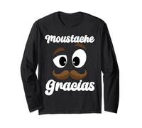 Moustache Gracias | Expression Drôle Mexicaine Message Manche Longue