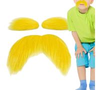 Moustache jaune - Accessoires de costume autocollants amusants - Costume de Noël amusant | Pour événements de feu de camp Halloween, cosplay, fête, spectacle, festival Noël