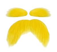 Moustache Jaune - Autocollant drôle Jaune - Accessoires de Photographie - Faux Moustache de Noël | Accessoires de fête de Vacances Feu de Camp d'automne Événements Cosplay Maquillage Fête