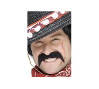 Smiffys Moustache de bandit mexicain, noire, autoadhésive Halloween