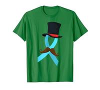 Moustache Ruban Bleu Clair Sensibilisation au Cancer de la Prostate T-Shirt, Homme, Vert Kelly, XL