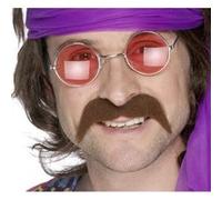 Moustaches 80's chatain auto adhesives - Déguisements et fêtes G