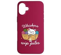 Moustaches & WIP Pies, Amoureux des chats, Crocheter, Tricoter Coque pour iPhone 16 Plus