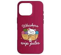 Moustaches & WIP Pies, Amoureux des chats, Crocheter, Tricoter Coque pour iPhone 16 Pro