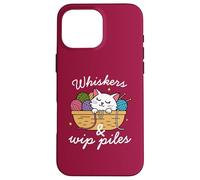 Moustaches & WIP Pies, Amoureux des chats, Crocheter, Tricoter Coque pour iPhone 16 Pro Max