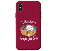 Moustaches & WIP Pies, Amoureux des chats, Crocheter, Tricoter Coque pour iPhone X/XS