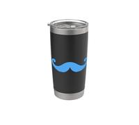Moustachu Vintage Moustaches simple Moustache bleue Gobelet isotherme en acier inoxydable double paroi