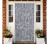 vidaXL Moustiquaire Rideau de Porte Contre Mouches et Moustiques Argenté 120x220 cm Chenille