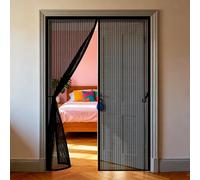 Moustiquaire 105 x 200 cm Maille Ultrarésistante, Magnétique, Fermeture Automatique, Garde L'Air Frais à L'Intérieur, Rideau Magnétique Anti-Moustique pour Porte Fenêtre, Noir
