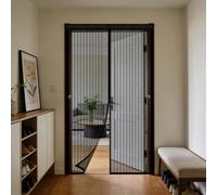 Moustiquaire 105 x 200 cm Maille Ultrarésistante, Magnétique, Fermeture Automatique, Garde L'Air Frais à L'Intérieur, Moustiquaire Fenetre Magnétique pour Balcon, Chambre, Noir