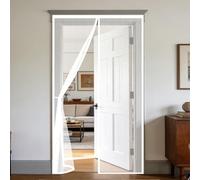 Moustiquaire 105 x 200 cm Maille Ultrarésistante, Magnétique, Fermeture Automatique, Garde L'Air Frais à L'Intérieur, Rideau Magnétique Anti-Insectes pour Balcon, Chambre, Blanc