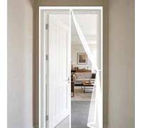 Moustiquaire 105 x 200 cm Maille Ultrarésistante, Magnétique, Fermeture Automatique, Garde L'Air Frais à L'Intérieur, Anti-Mouche Insectes Rideau Porte pour Porte Fenêtre, Blanc