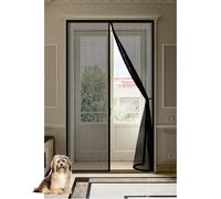 Moustiquaire 105 x 200 cm Puissants Aimants, Fermeture Automatique, Sans Perçage, Anti Mouches et Insectes Moustiquaire Aimantée Ouverture pour Patio, Noir