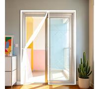 Moustiquaire 110 x 175 cm Maille Ultrarésistante, Magnétique, Fermeture Automatique, Garde L'Air Frais à L'Intérieur, Rideau Moustiquaire Magnétique pour Porte Fenêtre, Blanc