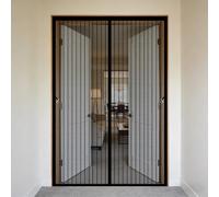 Moustiquaire 160 x 220 cm Maille Ultrarésistante, Magnétique, Fermeture Automatique, Garde L'Air Frais à L'Intérieur, Moustiquaire Fenetre Aimantée pour Porte Fenêtre, Noir