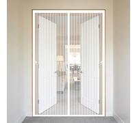 Moustiquaire 160 x 220 cm Maille Ultrarésistante, Magnétique, Fermeture Automatique, Garde L'Air Frais à L'Intérieur, Moustiquaire Fenetre Aimantée pour Porte Fenêtre, Blanc