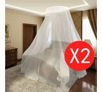 vidaXL Moustiquaire Lit 2pcs Ronde Blanc Moustiquaire pour Lit Anti Moustique 50263