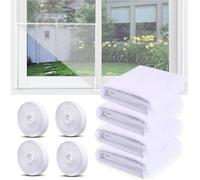Moustiquaire - 4 Pcs - 130 x 150 cm - Fixation auto agrippante - Blanc
