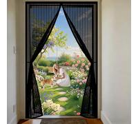 Moustiquaire 50 x 200 cm Maille Ultrarésistante, Magnétique, Fermeture Automatique, Garde L'Air Frais à L'Intérieur, Rideau Magnétique Anti-Insectes pour Porte Fenêtre, Noir