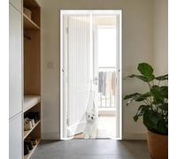 Moustiquaire 50 x 200 cm Maille Ultrarésistante, Magnétique, Fermeture Automatique, Garde L'Air Frais à L'Intérieur, Moustiquaire Magnétique Porte pour Porte Fenêtre, Blanc