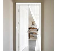 Moustiquaire 50 x 200 cm Maille Ultrarésistante, Magnétique, Fermeture Automatique, Garde L'Air Frais à L'Intérieur, Magnétique Fenêtre Aimantée pour Porte Fenêtre, Blanc