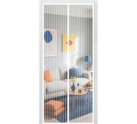 Moustiquaire 50 x 80 cm Maille Ultrarésistante, Magnétique, Fermeture Automatique, Garde L'Air Frais à L'Intérieur, Moustiquaire Magnétique Porte pour Balcon, Chambre, Blanc