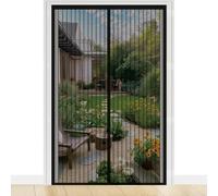Moustiquaire 66 x 208 cm Fermeture Automatique, Sans Perçage, Montage Facile Puissants Aimants, Anti Mouches et Insectes Moustiquaire Porte Fenetre Rideaux pour Patio, Noir