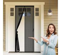 Moustiquaire 73 x 188 cm Maille Ultrarésistante, Magnétique, Fermeture Automatique, Garde L'Air Frais à L'Intérieur, Rideau Anti-Moustiques Aimanté pour Porte Fenêtre, Noir