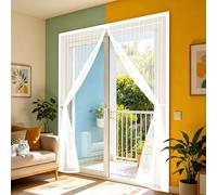 Moustiquaire 90 x 190 cm Maille Ultrarésistante, Magnétique, Fermeture Automatique, Garde L'Air Frais à L'Intérieur, Moustiquaire Fenetre Aimantée pour Porte Fenêtre, Blanc