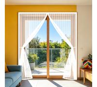 Moustiquaire 95 x 195 cm Maille Ultrarésistante, Magnétique, Fermeture Automatique, Garde L'Air Frais à L'Intérieur, Moustiquaire Magnétique Porte pour Porte Fenêtre, Blanc