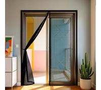Moustiquaire 95 x 195 cm Maille Ultrarésistante, Magnétique, Fermeture Automatique, Garde L'Air Frais à L'Intérieur, Rideau Moustiquaire Magnétique pour Porte Fenêtre, Noir