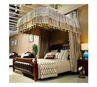 Moustiquaire à baldaquin de Luxe pour lit Double - H 2,1 m, Rideau décoratif pour Chambre de Princesse, 120/135/150/180/200/220 cm (Couleur : Kaki, Dimensions : 180 x 200 cm)