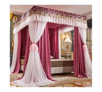 Moustiquaire à baldaquin de Style européen pour lit Simple ou Double, Rideaux de lit carrés 150/180/200 cm, décoration de Chambre pour Adultes et garçons, Support en métal (Couleur