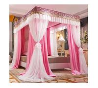 Moustiquaire à baldaquin de Style européen pour lit Simple ou Double, Rideaux de lit carrés 150/180/200 cm, décoration de Chambre pour Adultes et garçons, Support en métal (Couleur