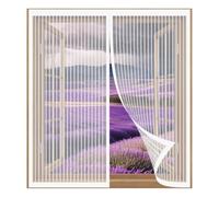 Moustiquaire à Fermeture Aimantée 40 x 55 cm Installation Facile Sans Percer Moustiquaire Extensible en Maille de Fibre de Verre pour Fenêtre Empêche Les Insectes, Blanc