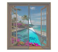 Moustiquaire à Fermeture Aimantée 73 x 87 cm Installation Facile Sans Percer Auto-Adhésif en Maille Rideau Aimantée Anti Moustique pour Fenêtre Empêche Les Insectes, Gris