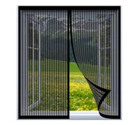 Moustiquaire à Fermeture Aimantée 75 x 140 cm Installation Facile Sans Percer Moustiquaire de Balcon pour Fenêtre Empêche Les Insectes, Noir